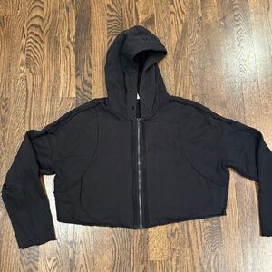 ALO Yoga Black Cropped Bomber Jacket